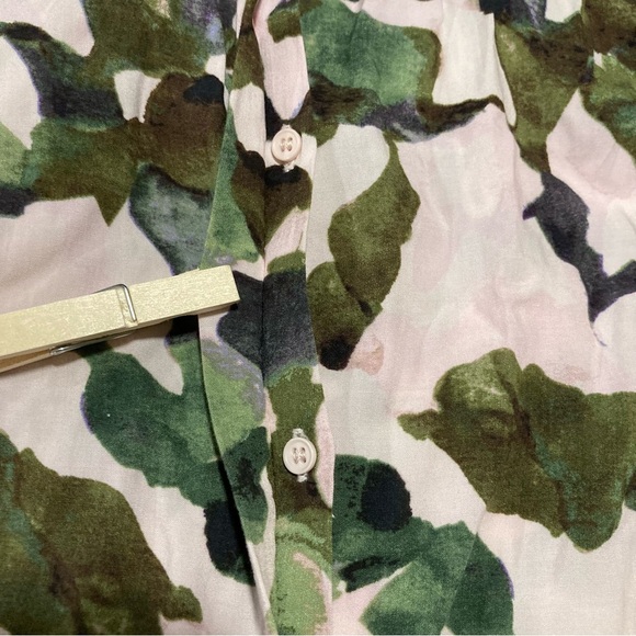 Crosby Green, Pale Pink, and White Button Down Shirt with Camouflage Design - Picture 12 of 13